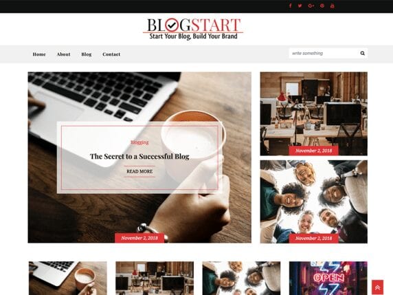 blog start free theme for bloggers